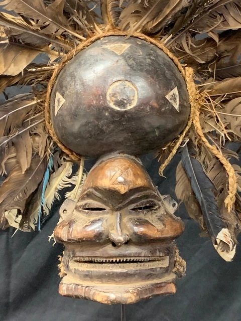 African Art Chokwe Mask With Metal Stand 3