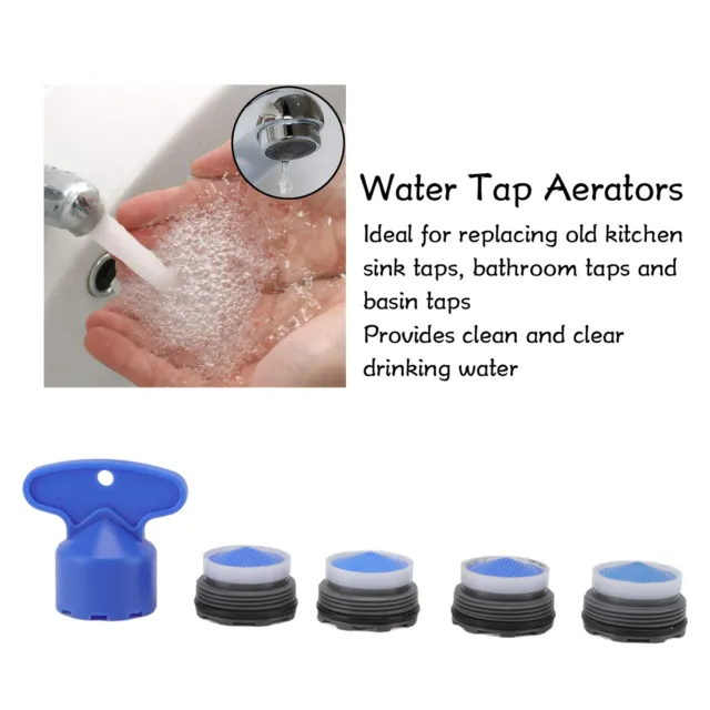 5pcs Faucet Aerator Insert M21.5mm Water Tap Aerators W/Spanner For Bathroom