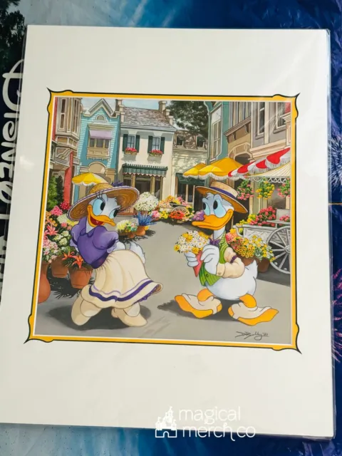 2024 Disney Parks Doug Bolly Donald & Daisy Duck Magic Kingdom Print 14x18”