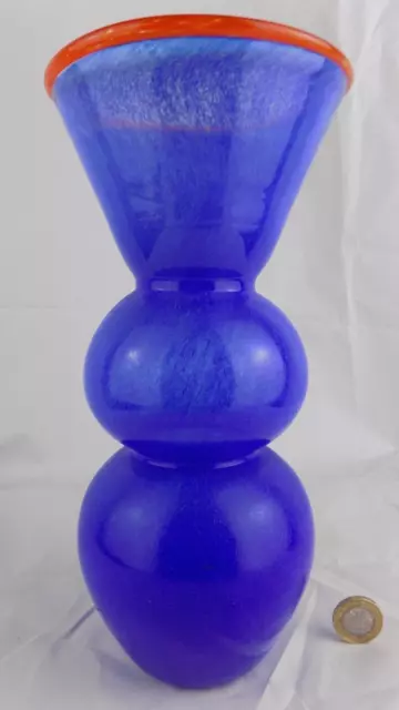 Signed Studio art glass vase.