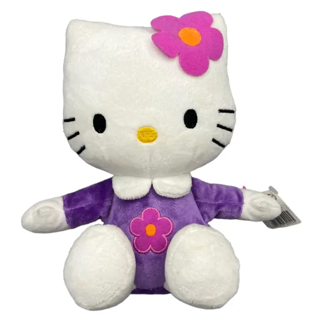 Sega Prize Europe Sanrio Hello Kitty Plüsch Stofftier 22cm Lila Blume Kleid Katz