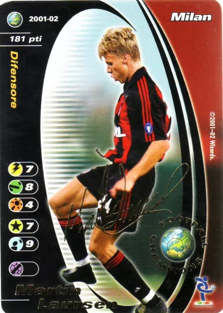 FOOTBALL CHAMPIONS 2001-02 Martin Laursen Milan PROMO PRINTED SIGN