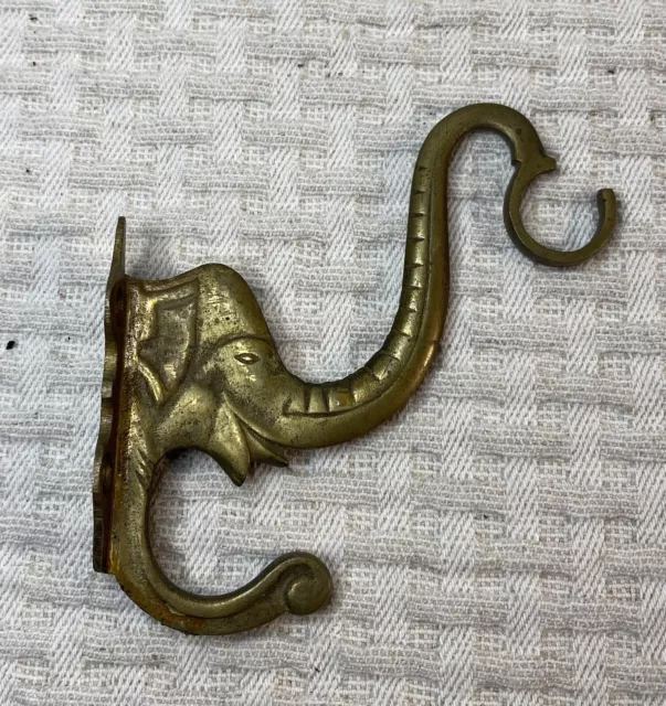 Vintage Brass Elephant Figurine Lantern Holder W/ Long Curved Trunk Hanging Hook Vintage Brass Elephant Figurine Lantern Holder W/ Long Curved Trunk Hanging Hook