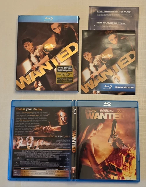 WANTED (BLUERAY Digital copy +Slipcase Angela Jolie and Morgan