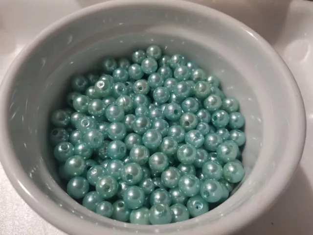 500pcs 8mm Acrylic Faux Imitation Pearl Round Spacer Beads TURQUOISE BLUE A07