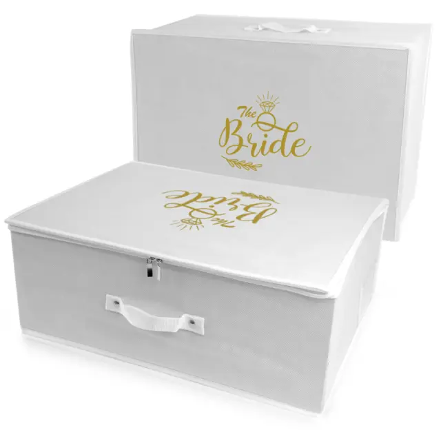 Wedcova Hochzeitskleid Aufbewahrungsbox mit säurefreiem Stoffpapier Die Braut bedruckt
