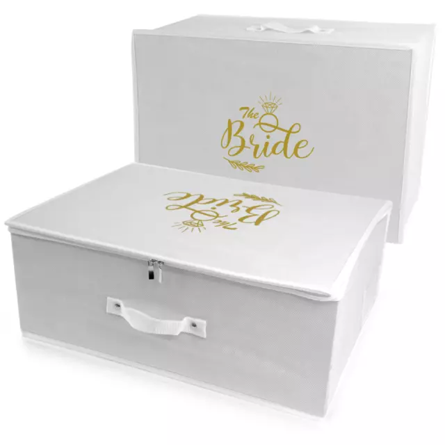 Wedcova Wedding Dress Storage Box with Acid Free Tissue Paper The Bride Printed