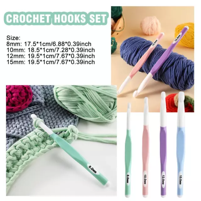 ERGONOMIC SOFT GRIP comfy crochet hook, 8mm-15mm, Choose HOT- set or size  D2N3 $9.39 - PicClick AU