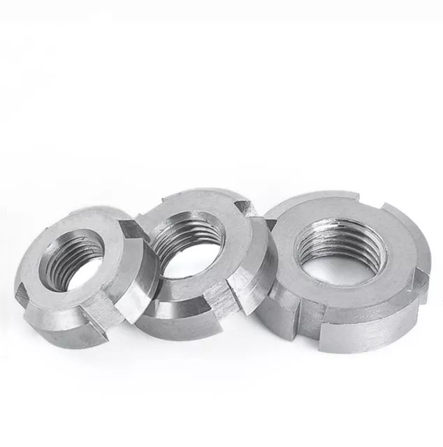 304 Stainless Steel Round Slotted Nuts M10 M12 M14 M16 M18 M20 M22 M24 M30-M50