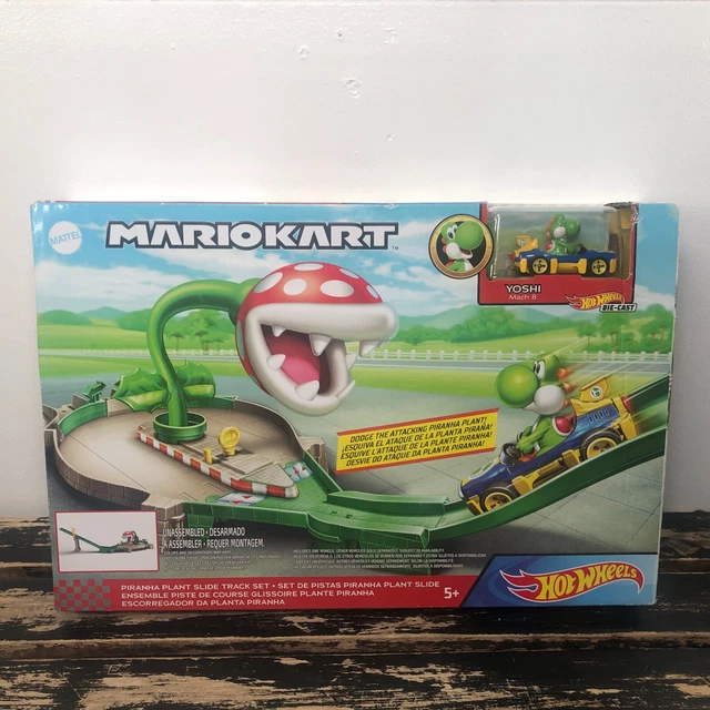 HOT WHEELS MARIO Kart Yoshi Mach 8 Piranha Plant Track Set GFY47