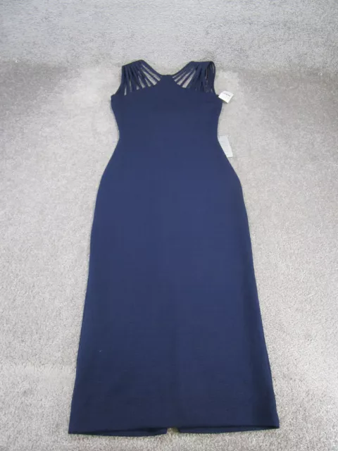 Dress The Population Bodycon Dress Womens Small Navy Blue Strappy NEW