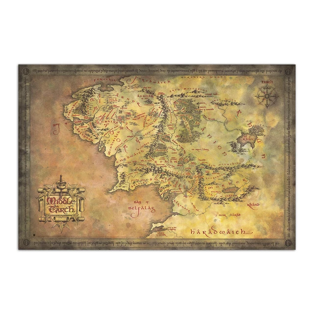 LORD OF THE RINGS - MIDDLE EARTH MAP POSTER - 24x36 - 4260 £11.77 ...