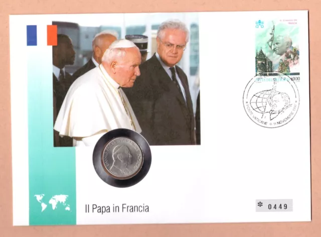 Johannes Paul Ii * Numisbrief Papst Besuch In Frankreich (2) +  Fdc Papst Reisen