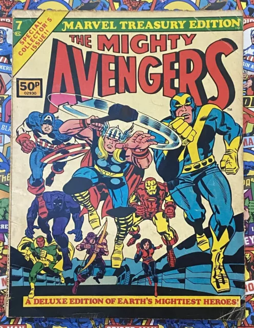 Marvel Treasury Edition #7 - Jul 1975 - Mighty Avengers Appearance! - Vg+ (4.5)