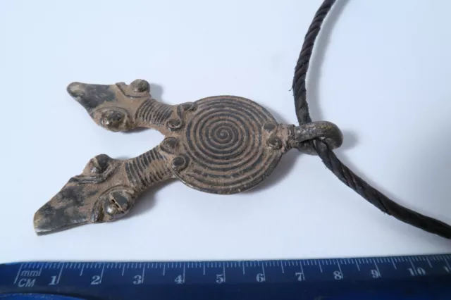 Amulett Schlangen Guin Gan Schmuckanhänger AR71 Brass Bronzes Pendant Afrozip