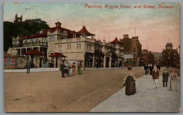 Argyle Hotel & Pavilion Dunoon Argyll & Bute Scotland Posted 1908 Postcard