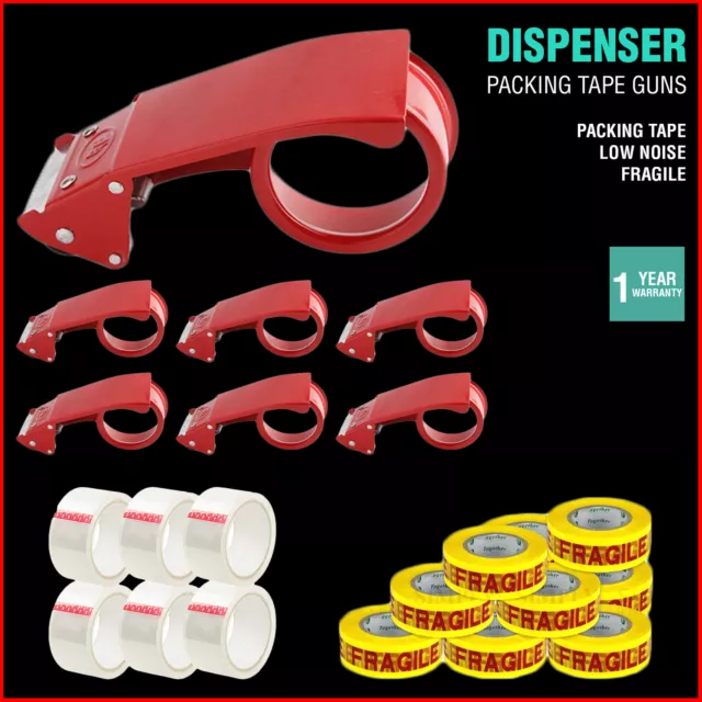 Packing Tape Dispenser Cutter Gun Packaging 48mm Box Low Noise Sticky Fragile