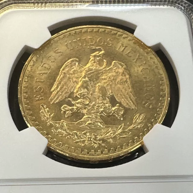 Key Date | Mexico 1931 Gold 41.66 Gram | Ngc Ms 62 1.2057 Oz Agw Gold 50 Peso 3