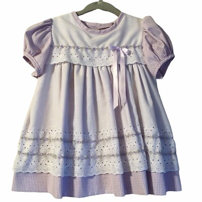 Vintage ALEXIS Baby Girl Smocked Dress Sz 9 Months Lilac Purple Dress