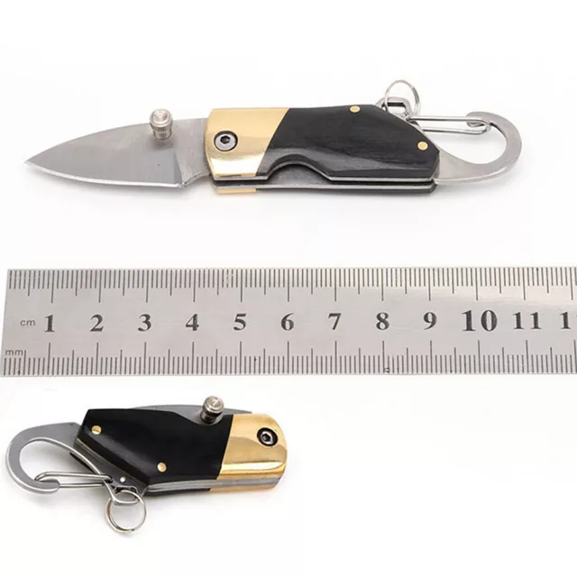 Mini Folding Pocket Knife Keychain Pendant Portable Key Ring Cleaver Blade DIY