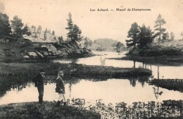 CPA 38 - Lac Achard (Isère) - Massif de Champrousse (petite animation)