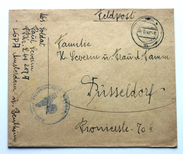 Feldpostbrief 1942 Flieger Rgt. 51 Rotterdam, Eindhoven Niederlande n. Düsseld.