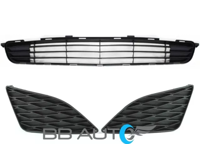 NEW 3pc LOWER FRONT BUMPER GRILLE FOG COVERS BLACK TEXTURED FOR 09-10 COROLLA