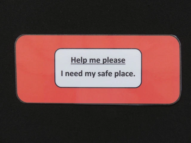 Safe Helpers Visual 'SAFE PLACE' HELP/GUIDANCE card Visual Aid/ADHD/Autism/Classroom ...