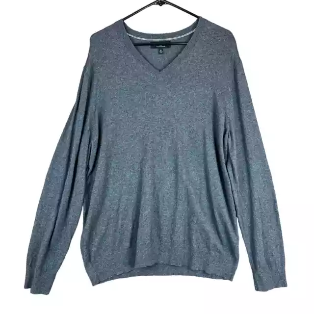 BANANA REPUBLIC MENS Sweater Gray V Neck Premium Luxe Yarn Silk ...