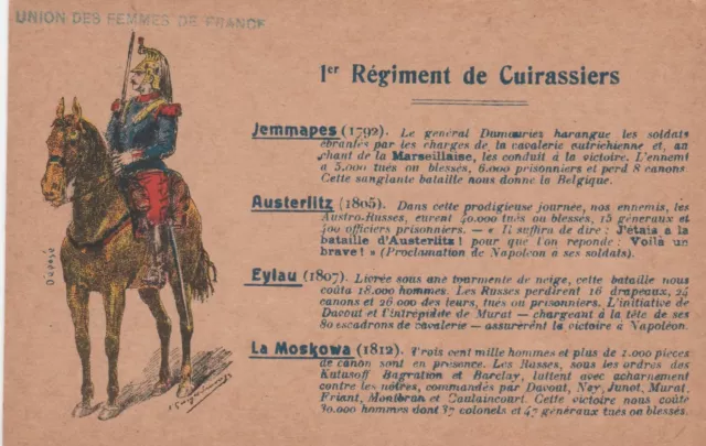 CPA Carte Postale du DRAPEAU 1 er Regiment de Cuirassiers
