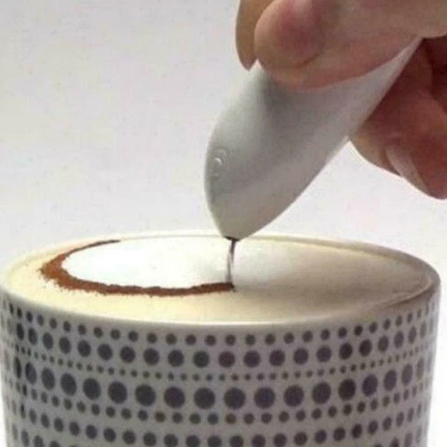 Penna Latte Art Professionale In Acciaio Inox - 2 Pezzi Con Doppia Estremit&agrave; | Per Cappuccino E Decorazione Caff&egrave;