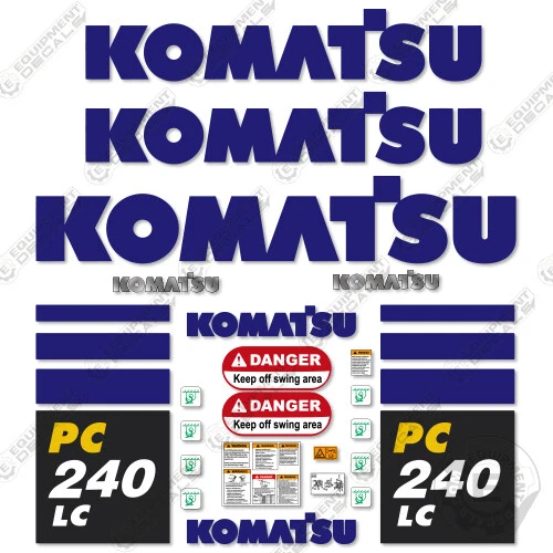 Komatsu PC240LC-11 Decal Kit Excavator Decals - 7 YEAR OUTDOOR 3M VINYL!