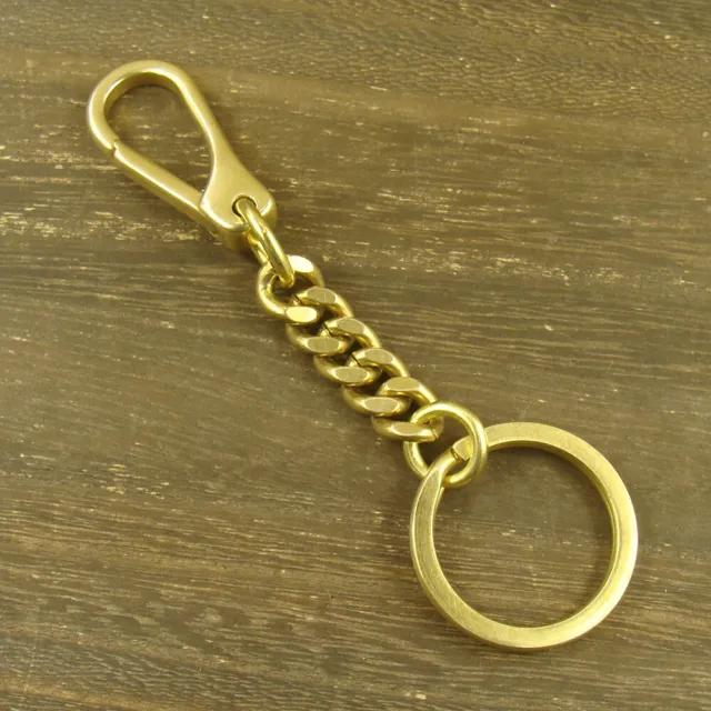 Solid Brass Key Chain Keyring Holder Bag Wallet Chain Keychains With Snap hook