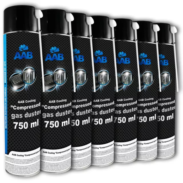 7 x AABCOOLING Druckluftspray 750 ml Air Duster Reinigung Druckluftreini​ger