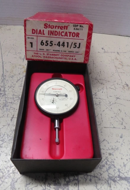 Starrett #651-441/5J Dial Indicator 2-3/4" Diameter .001" X .500" Travel - New