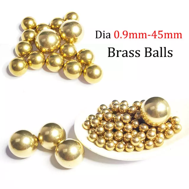 Cuscinetto in ottone massiccio sfere di precisione diapositiva 0,9 mm-45 mm artigianato decorativo perline rotonde