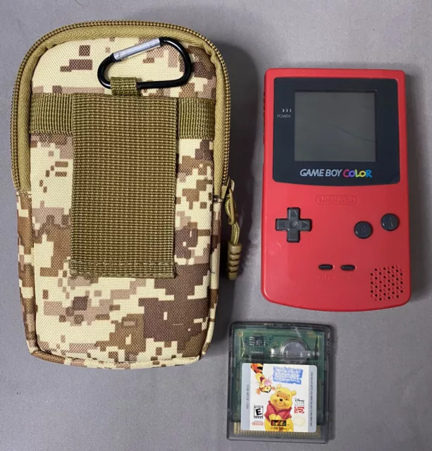 Nintendo Gameboy Color Berry Used GBC with Travel Case and Winnie the Pooh Game Nintendo Gameboy Color Berry Used GBC with Travel Case and Winnie the Pooh Game