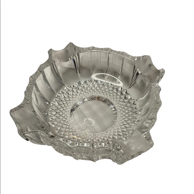 Etched Glass Crystal Ashtray