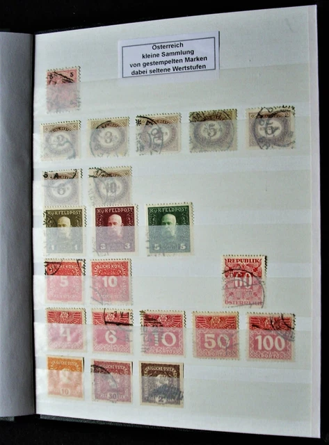 Briefmarken-Album  Österreich, Kaiserreich, ... um 1918 + jünger, ca. 270 Marken