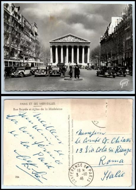 FRANCE RPPC Photo Postcard - Paris, Rue Royale et eglise de la Madeleine GZ8