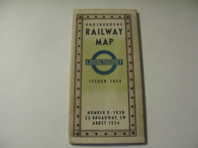 London Transport Underground Railway Map Number 2 1938