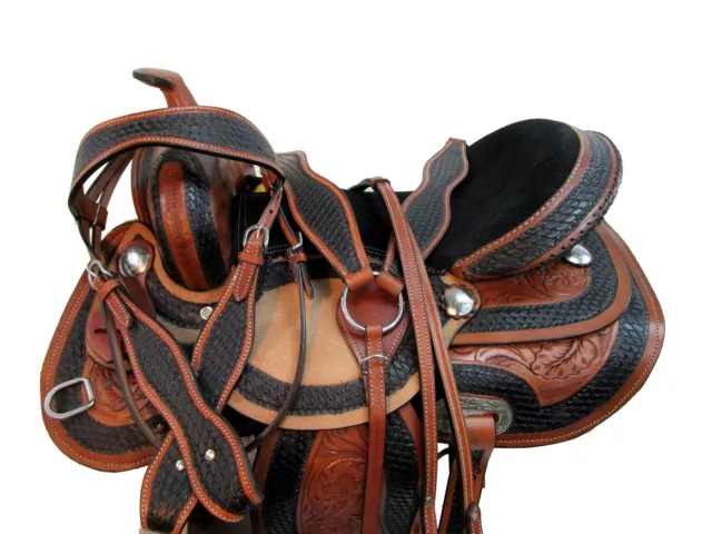 Gaited Horse Western Saddle 15 16 17 18 Pleasure Horse Trail Floral Tooled Tack