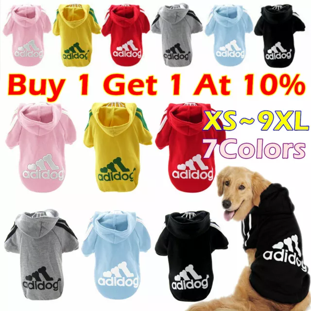 For Pet Cat Dog Clothes Winter Casual Adidog Warm Hoodie Coat Jacket Clothing