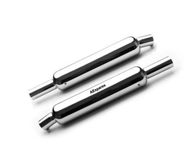For Royal Enfield Interceptor 650 Classic Short Exhaust Silencer Set Chrome GEc