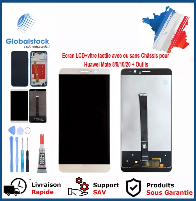 Ecran LCD+vitre tactile avec ou sans Châssis pour Huawei Mate 8/9/10/20 + Outils