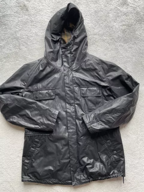 Barbour Carbon Earl Hooded Waterproof Jacket Black Xl Excellent