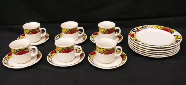 Service à dessert gateau café expresso porcelaine tasse assiettes vintage ancien