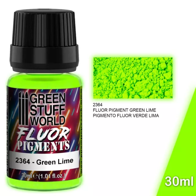 Pigmentos FLUOR VERDE LIMA - Pincel pigmentos verde fluorescente ultravioleta