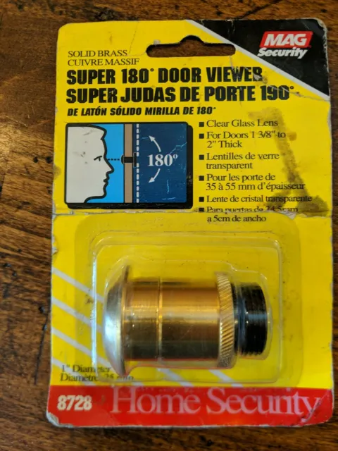 Solid Brass door viewer 180 degrees. NEW    Package shows wear but item sealed.