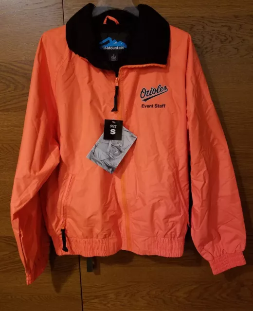 Arancione Baltimore Orioles Evento Staff Tri-Mountain Zip Giacca Cappotto S Nwt